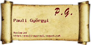 Pauli Györgyi névjegykártya
