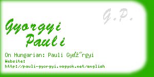 gyorgyi pauli business card